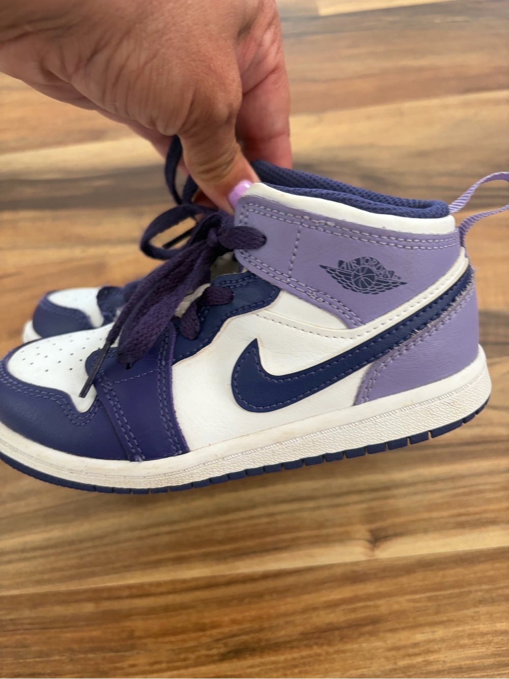 Nike Kids Purple and White High-Top Sneakers